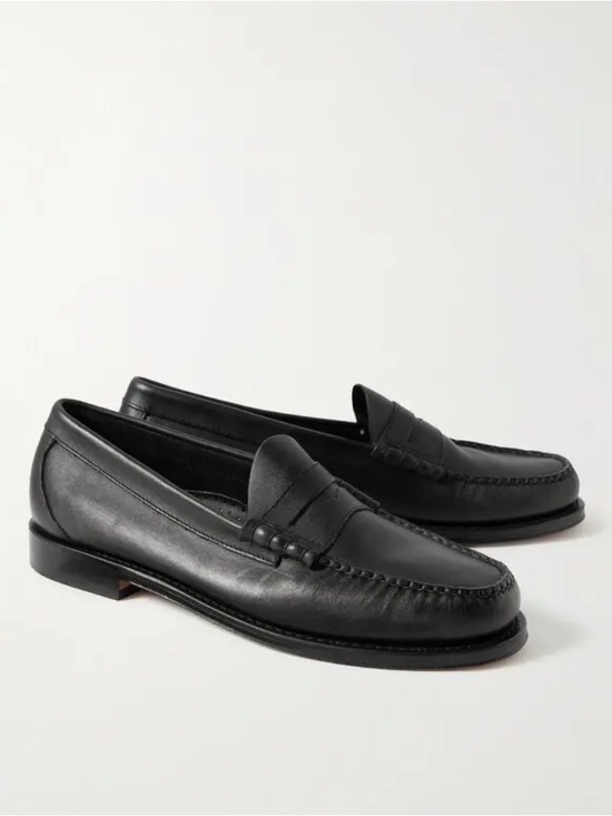 G.H. Bass & Co. Shoes - G.H. Bass & Co. Black Leather Penny Loafers - Women's Slip-On Flats